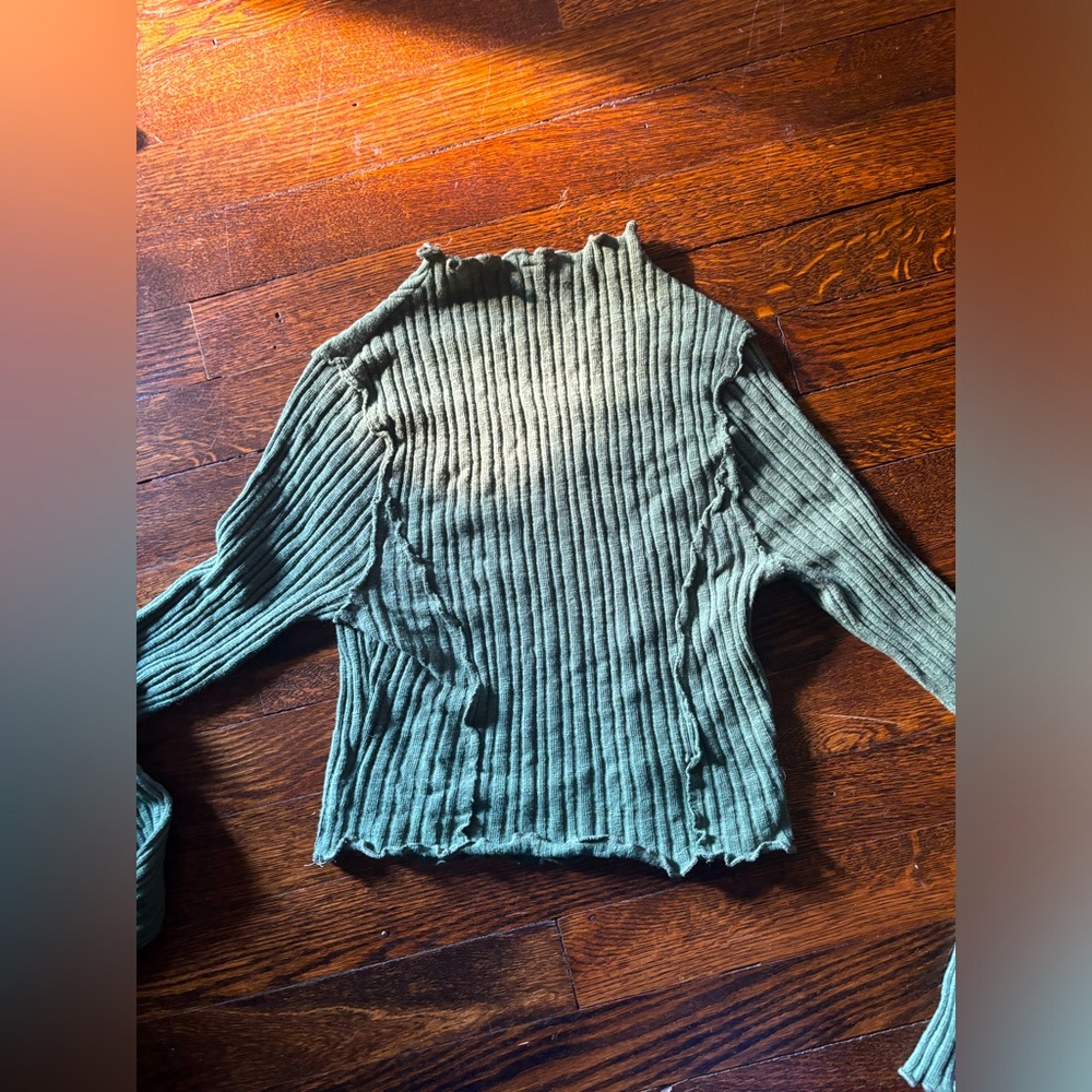 Sage green sweater top